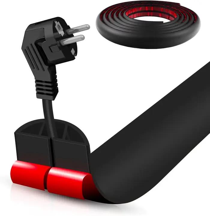 1PC 2m/78.74 pouces Canalisation de câbles de sol flexible, auto-adhésive, protection de câbles de s