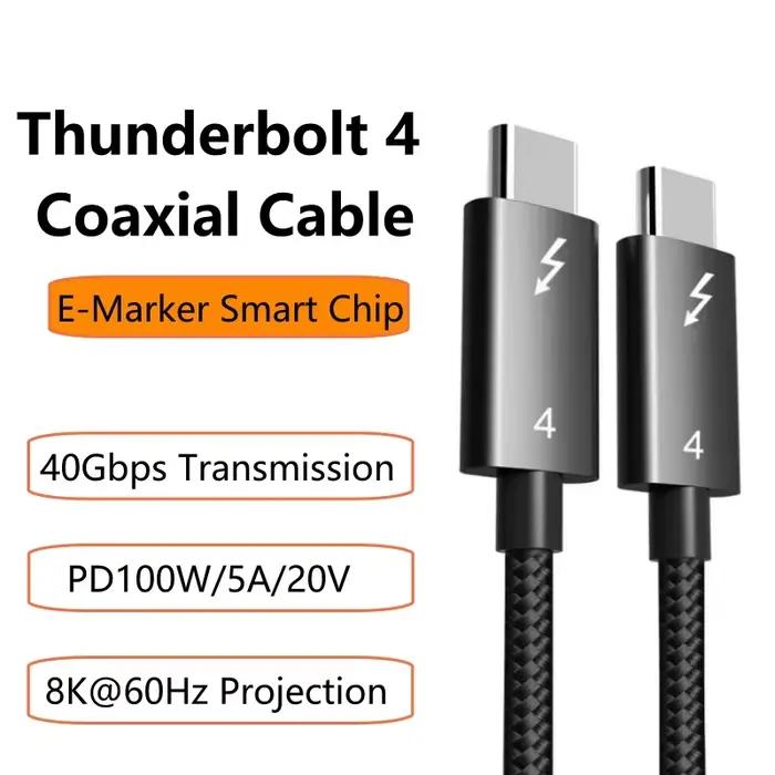 Câble Thunderbolt 4 3M, fonction complète 40G 8K 60Hz, vidéo USB Type C PD100W 5A, charge rapide, câ