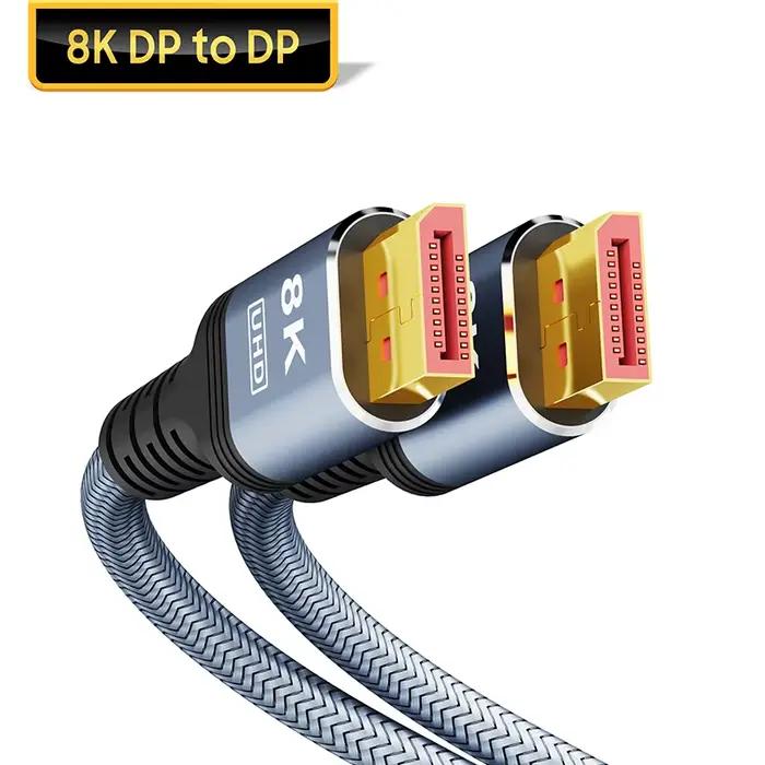 Câble Displayport 1.4 8K 60Hz Mini câble DP vers DP câble Audio vidéo Ultra HD 4K pour ordinateur po