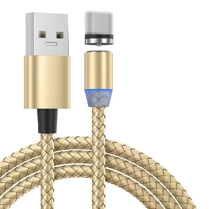 Câble magnétique USB Type C 360 pour recharge rapide, micro USB 3A, pour téléphone portable iPhone S