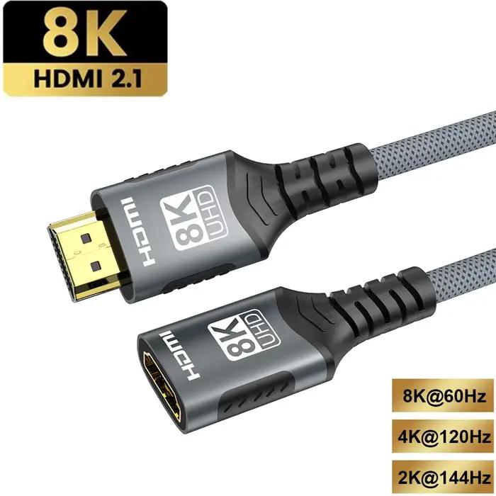 Câble d'extension HDMI 2.1, 8K, mâle à femelle, 8K @ 60Hz, 4K @ 120Hz, pour HDTV RTX PS5, Xbox HDR, 