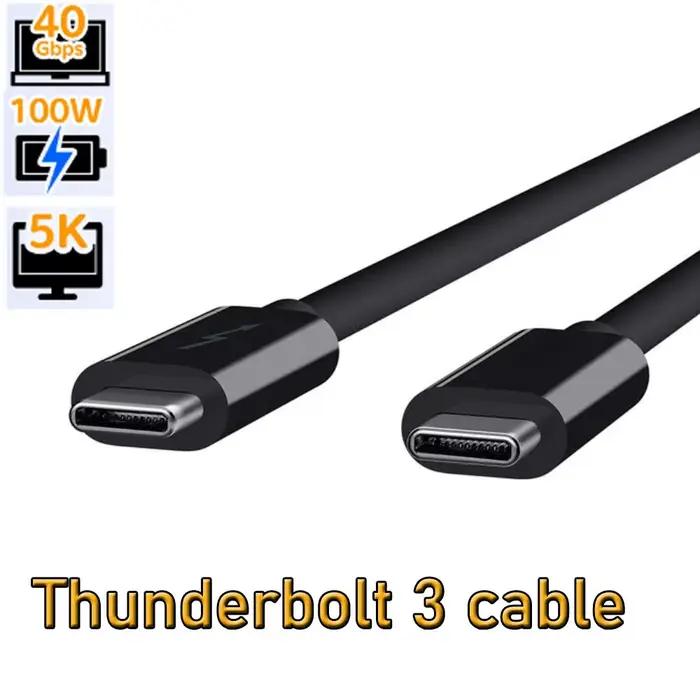 Câble Thunderboolt 4 certifié véritable 40G câble Thunderbolt 3 0.8M pour disques Thunderbolt Apple 