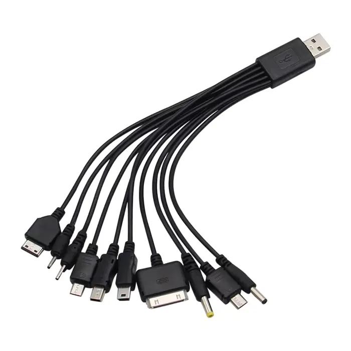 Câble USB 10 en 1 vers multi-ports USB, câble de chargement universel pour téléphone, câble de charg