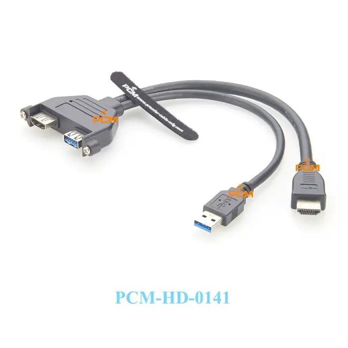 Câble d'extension USB 3.0 A mâle vers femelle pour montage sur panneau, interface multimédia haute d