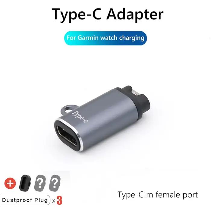 Adaptateur de charge portable Type C/Micro USB/iOS pour montre connectée Garmin Fenix 8 7 7S 7X 6 6S