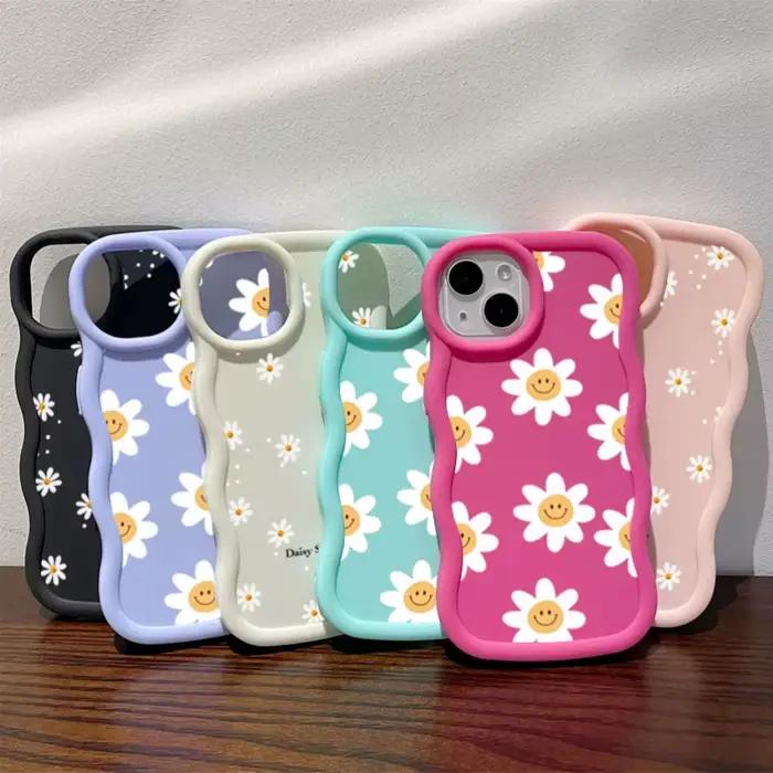 Coque de téléphone à fleurs de marguerite, étui souple couleur bonbon pour Motorola MOTO Edge 50 60 