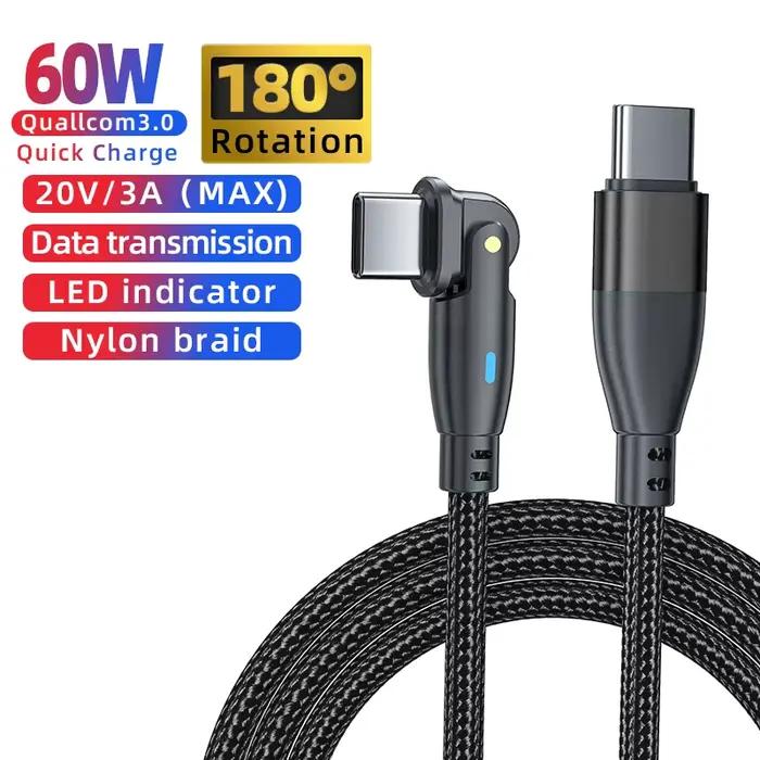 AUFU USB C à Type C câble PD100W 60W C Type câble de charge rapide pour Samsung Huawei Xiaomi Macboo
