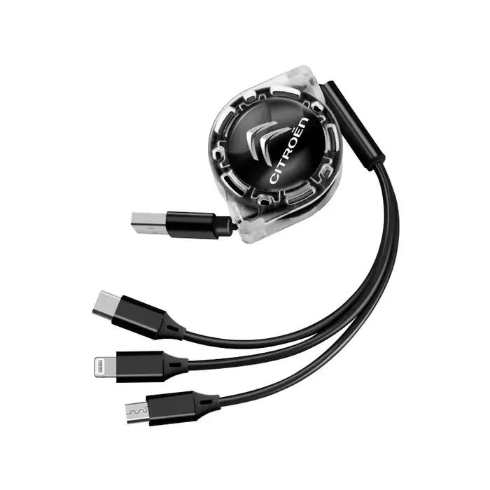 Câble de chargement Micro USB Type C 3 en 1, multi-chargeur pour Citroen C4 C3 C2 C1 C5 Berlingo Xsa