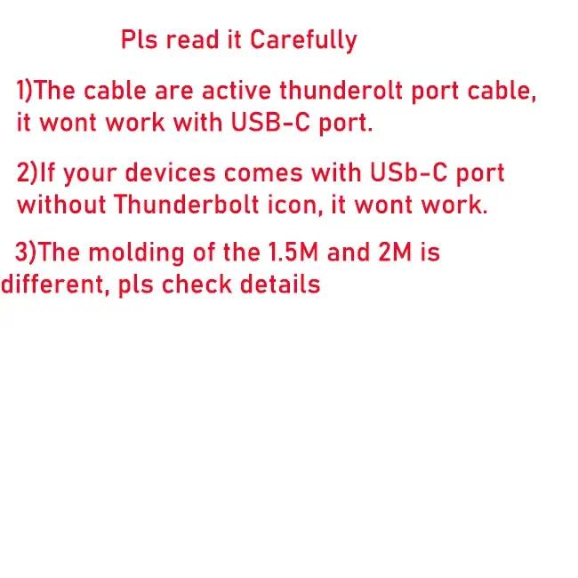 Câble Thunderbolt 3 de 2M et 1.5M, 40Gbps, 100W, chargement PD, résolutions 5K, pour Apple Macbook P