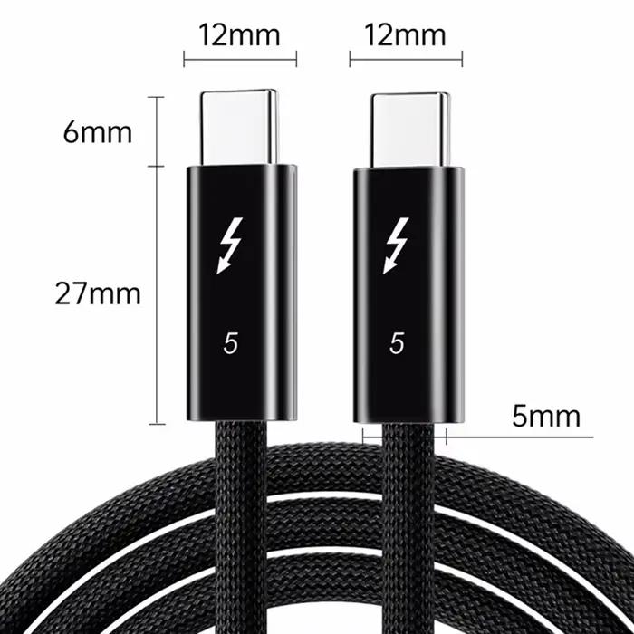 Nouveau câble Thunder-bolt 5 80Gbps données 240W charge rapide 16K60Hz sortie vidéo charge rapide ty