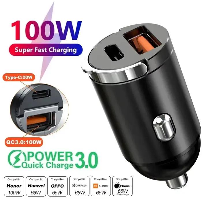 Chargeur USB double port 200W pour voiture, charge ultra rapide, prise allume-cigare 12-24V, adaptat