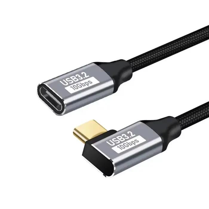 Câble de charge rapide 100W PD, 5A, type USB C 3.1, rallonge Isabel 2 mâle à femelle, angle 90, 10Gb
