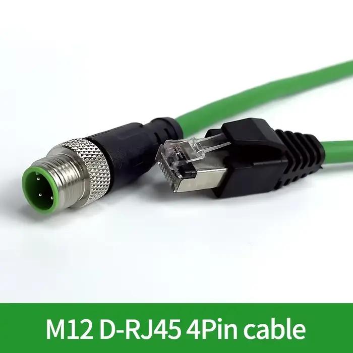 Câble de connecteur M12 à RJ45 M12, 8 broches, 4 broches, type A/D, encodage pour blindage de la lig