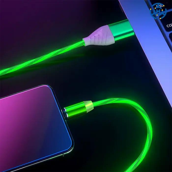 Câble magnétique LED USB Micro et Type C, charge rapide, cordon de chargeur aimanté pour Samsung, Xi