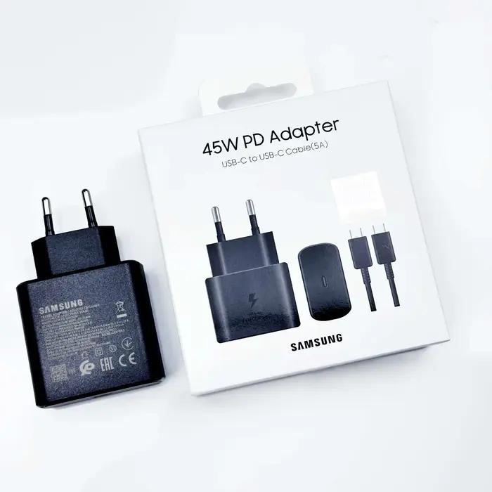 Chargeur 45W Samsung Original Charge Rapide Adaptateur Type C pour Galaxy S26+ S25 Ultra S24 FE S23 