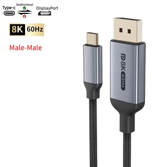Câble USB Type C vers DisplayPort bidirectionnel/non bidirectionnel 8K @ 60Hz 4K @ 120Hz DP 1.4 vers