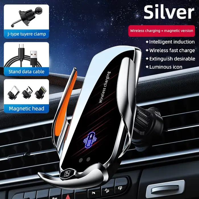 Chargeur de voiture sans fil rapide 15W avec 360 °   Conception à dégagement rapide à fermeture auto