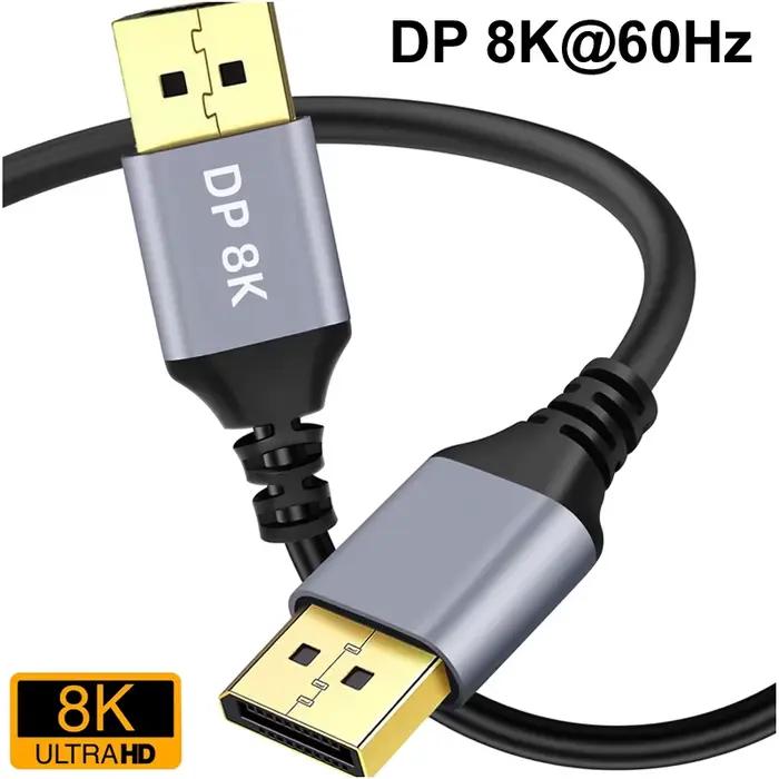 Port DisplayPort Mince en Nylon, Ug 1.4, 8K @ 60Hz, 4K @ 0.5Hz, Vidéo 32Gbps, 1.5m, 1m, 144 m, 2m, 3