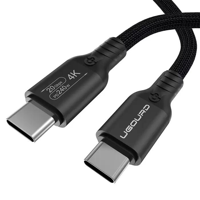Câble USB C vers C USB3.2 Gen2x2 20 Gbps toutes fonctions, charge rapide PD3.1 240W, 4K60Hz, 0,2m 0,