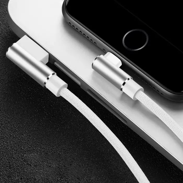 Câble USB pour iPhone 11 12 13 Pro X XR XS Max 6 s 7 8 Plus SE, éclairage iPad, adaptateur à angle d