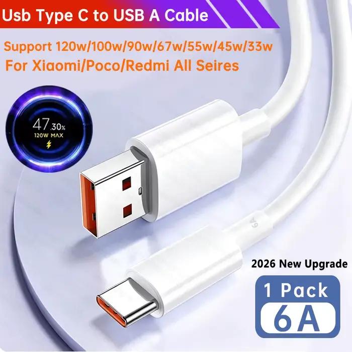 Câble Type C Original XIAOMI Redmi 120W 6A, Câble de Charge Turbo 90W 67W, Câble 33W pour Xiaomi 17 