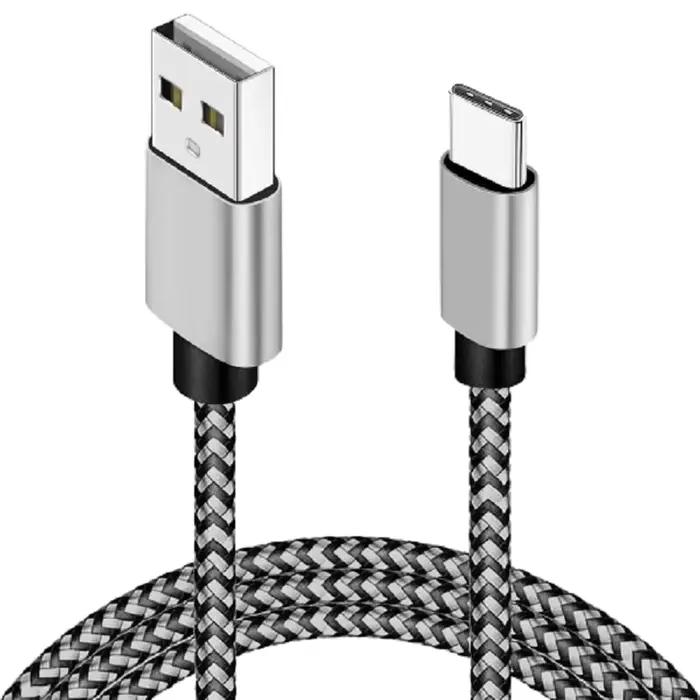 Câble USB Type C 2,4 a, charge rapide, fil tressé en Nylon, pour Samsung, Huawei, Xiaomi, Android, a