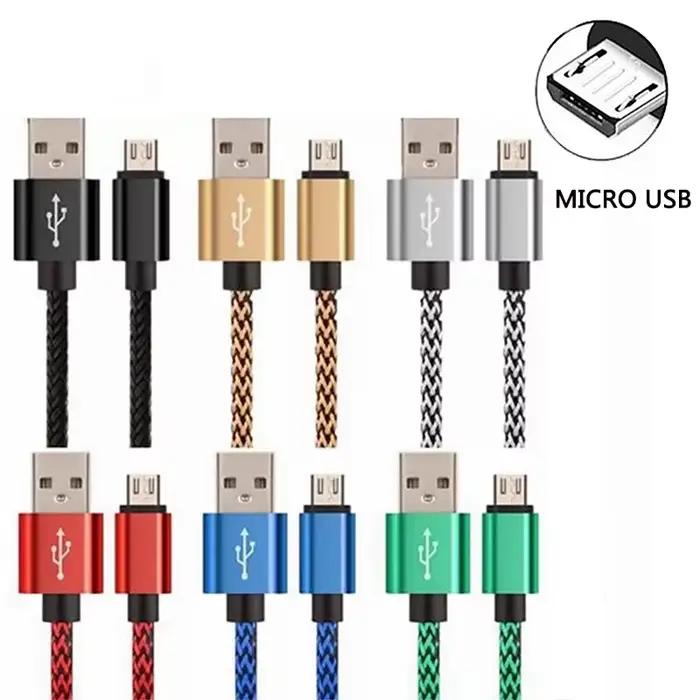 Câble de chargement rapide Micro USB 2,4 a, câble de données en Nylon pour Samsung Galaxy A3/A5/a7, 