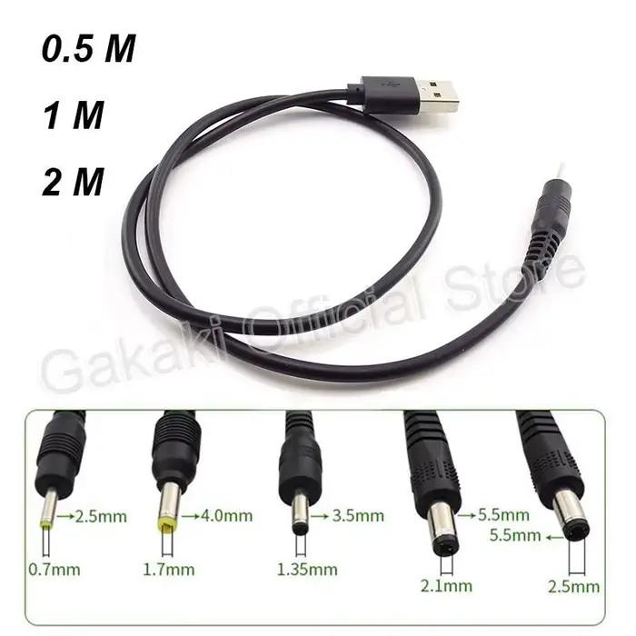 Prise USB A mâle vers DC 2.5 3.5 1.35 4.0 1.7 5.5 2.1 5.5 2.5mm prise d'alimentation Jack Type A câb