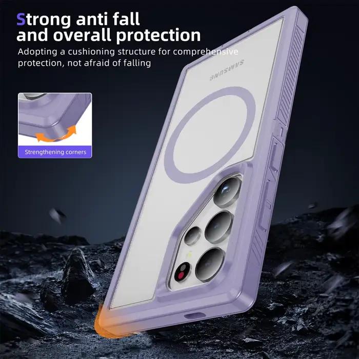 Coque magnétique Magsafe 256 Armor pour Samsung, S24, S22, S23, S25 Ultra, S24 Plus, S23 FE, Side An