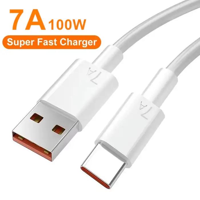 Câble de charge super rapide USB Type-C 7A 100W, pour Huawei P50 P40 Xiaomi Redmi POCO OPPO Realme O