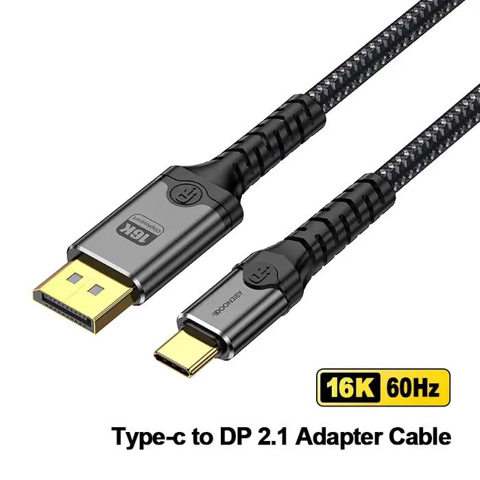 Câble USB-C vers DisplayPort 2.1 16K@60Hz 8K@120Hz, câble vidéo tressé USB-C vers DP pour téléphone 