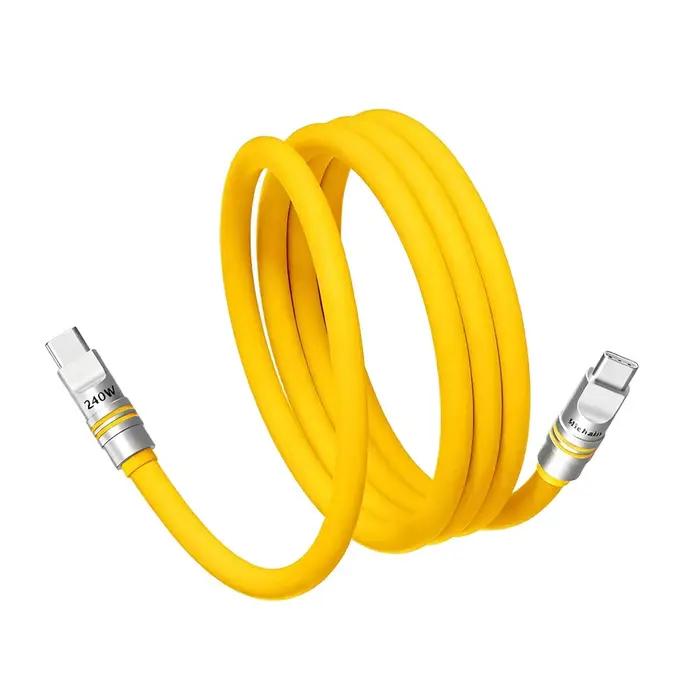 Hichain PD240W USB C câble de charge rapide Silicone liquide souple Type vers C câble pour iphone or