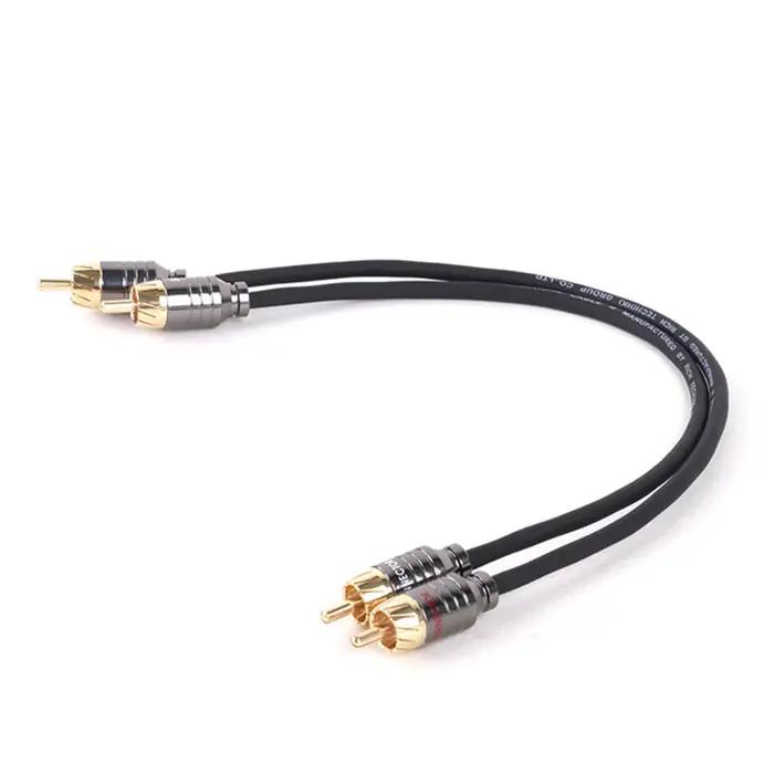 Câble Audio Mâle vers Mâle pour Home Cinéma, Amplificateur DVD, TV, Connecteur Plaqué Or, 2 RCA vers