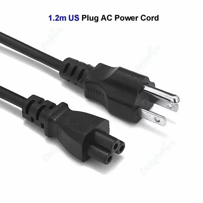 Cordon d'alimentation à 3 broches, prise américaine et ue, 1.5m, 6 pieds, IEC C5, pour ordinateur po