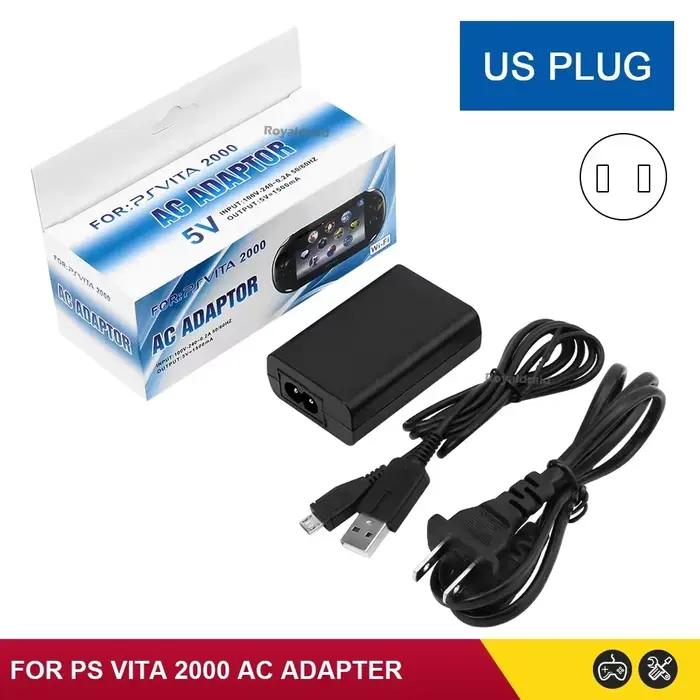Chargeur secteur UE/US, adaptateur secteur 5V AC, câble de charge USB pour Psvita Slim PS Vita 2000 