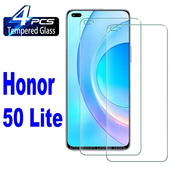1/4 pièces verre trempé pour Honor 50 Lite Film de protection d'écran en verre