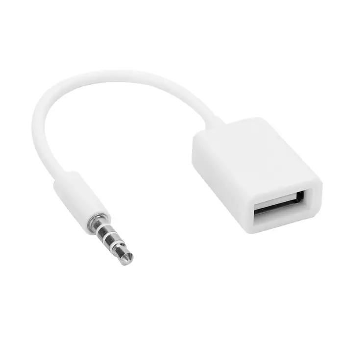 Câble adaptateur audio 3,5 mm Jack mâle vers USB femelle, convertisseur de câble audio AUX 3,5 mm ve