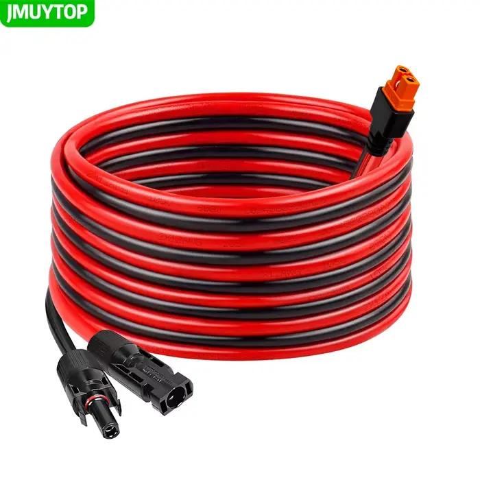 JMUYTOP 12AWG 4 mm2 pour panneau solaire Ecoflow vers câble XT60i 118 pouces/3 M pour centrale élect