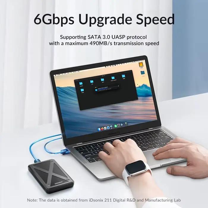 IDsonix 2.5 pouces boîtier de disque dur SATA SSD boîtier de disque dur USB Type C à SATA3.0 6Gbps b