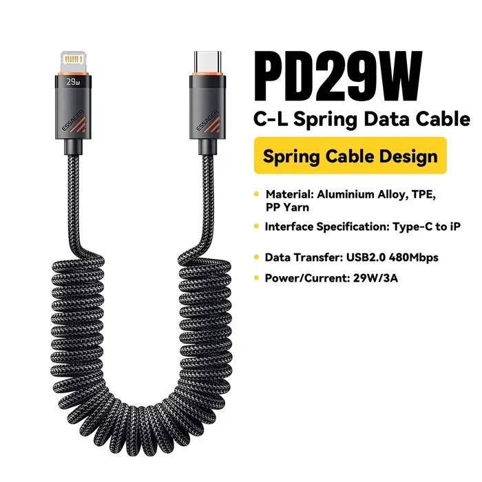 Essager – câble USB C vers Lightning PD 29W, charge rapide pour Apple iPhone14 13 12 11Pro Max, 1.8m