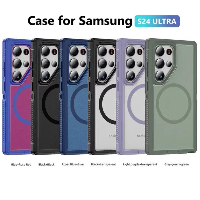 Coque magnétique Magsafe 256 Armor pour Samsung, S24, S22, S23, S25 Ultra, S24 Plus, S23 FE, Side An