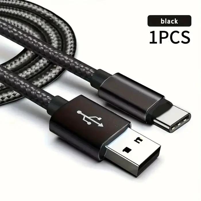 Câble de charge rapide USB vers Type C, 1/3 pièces, adapté aux câbles de charge tressés pour Android