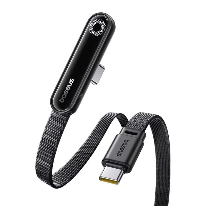 Baseus MVP3 câble USB C coudé 100W pour iPhone 17 16 15 Pro Max câble LED Type C pour Macbook pro fi