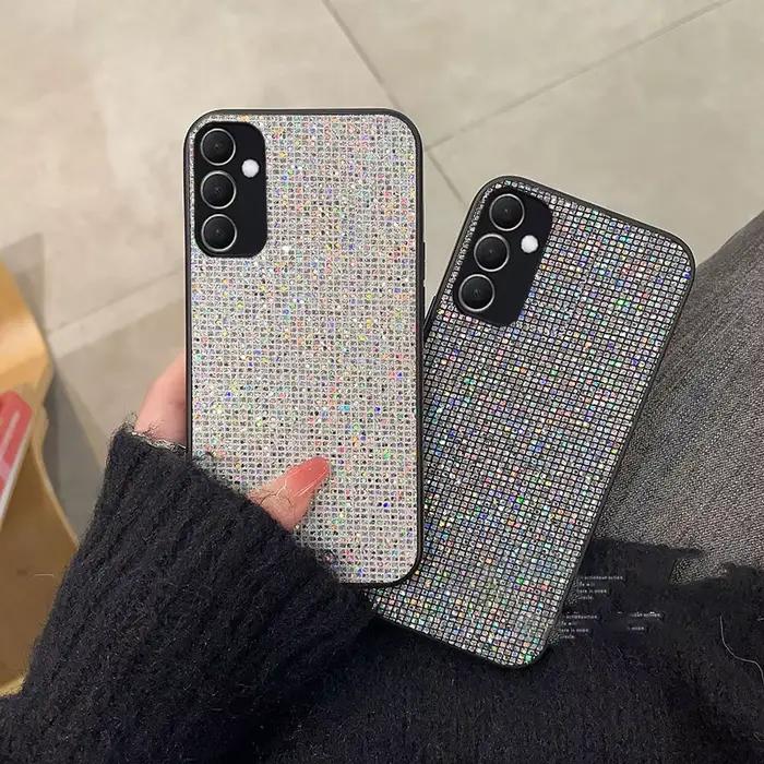 Coque de téléphone de luxe en TPU, motif de grille brillante, à la mode, pour Samsung Galaxy A14 A15