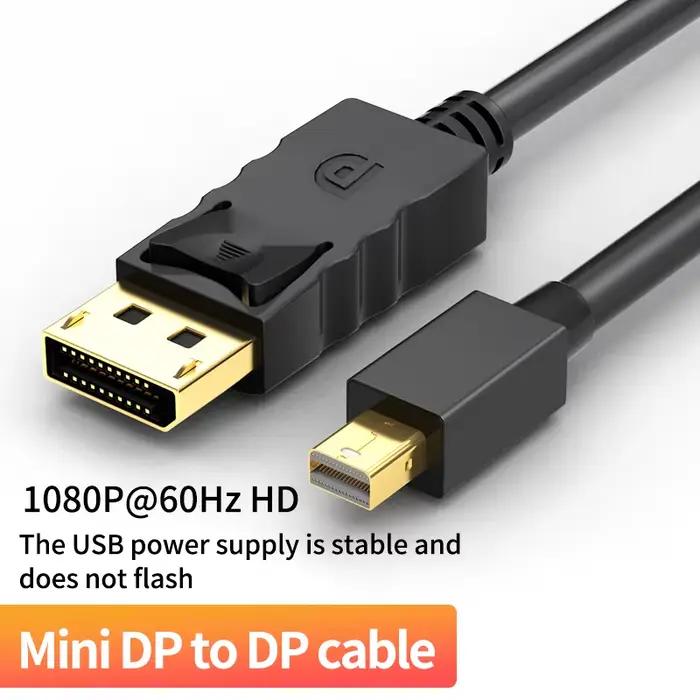 Câble Mini DP vers DP 4K 60Hz 2K 144Hz 1080P Displayport mâle à mâle, port d'affichage MDP 1.2 câble