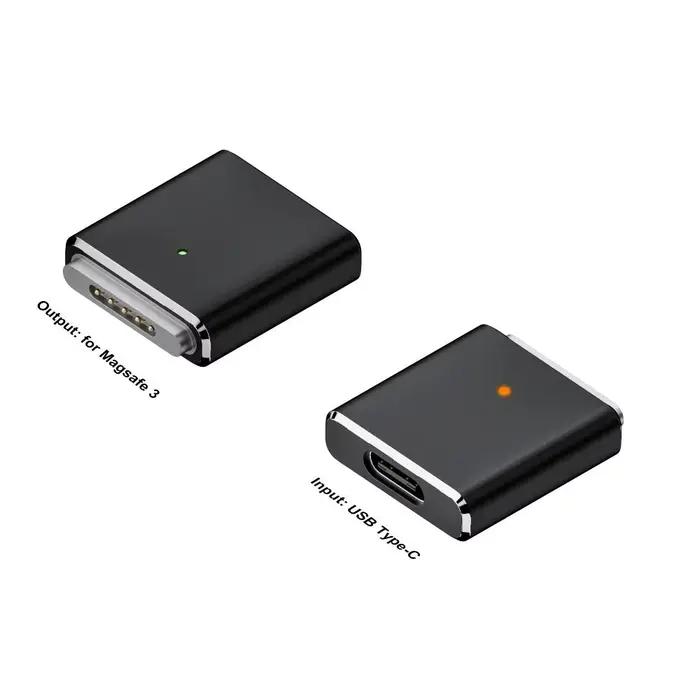 Adaptateur USB Type-C vers Magsafe 3, convertisseur magnétique PD 100W, câble de charge, voyant lumi
