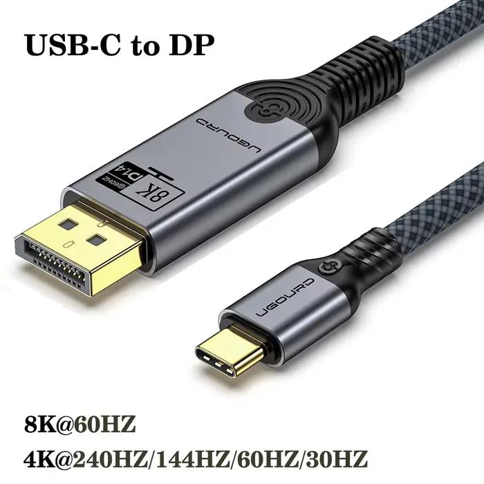 TYPE-C à ug 1.4 Câble USB-C vers DisplayPort 1.4 8K60Hz Câble adaptateur 4KKKampHz pour iPhone 15 Ma