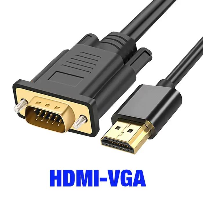 HDMI mâle vers VGA mâle 0.5M 1M 2M 3M 5M 10M 1080P 60Hz câble Compatible HDMI vers adaptateur VGA nu