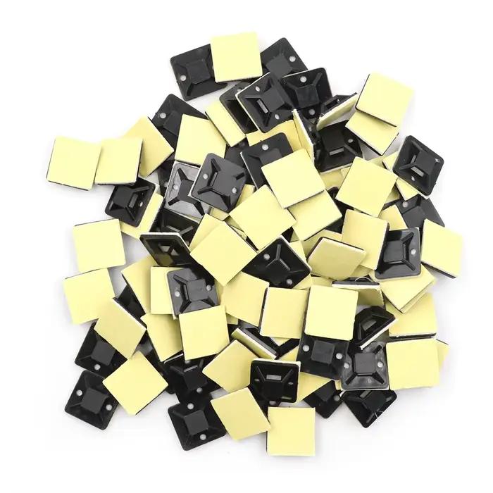 Base d'attache de câble auto-adhésive, 100 pièces/lot, Type de colle blanche, positionnement en plas