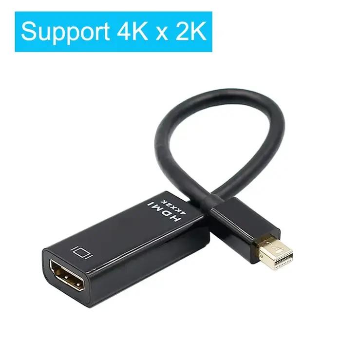 Câble Mini DP vers HDMI compatible 4K 30Hz, adaptateur Mini DP vers HD, affichage vidéo et audio pou